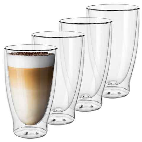 GENTOR Gläser-Set GENTOR Glas Set Doppelwandige Gläser 2er Set Wasserglas Saftglas Krist, 2-teilige Latte Macciatto Doppelwand 400ml