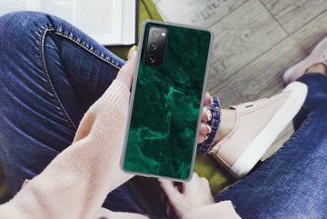 MuchoWow Handyhülle Marmor - Limone - Grün - Strukturiert - Marmoroptik, Phone Case, Handyhülle Samsung Galaxy S20 FE, Silikon, Schutzhülle