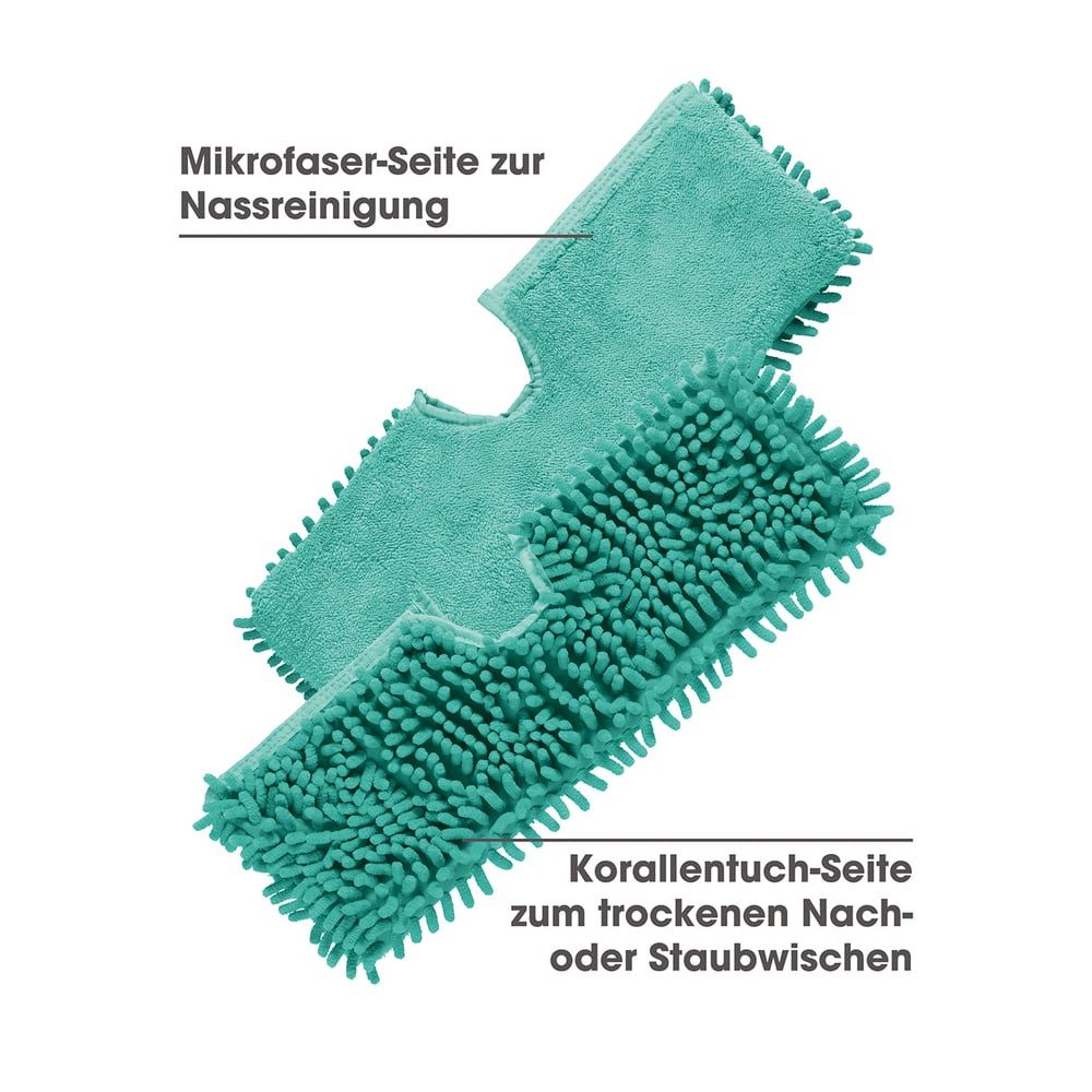 CLEANmaxx Ersatz-Wischtuch 2er-Set Reinigungstücher (Polyamid/Polyester, 13.9x40 cm, Ersatz-Wischtuch 2er-Set türkis Haare) – Bild 5 von 5
