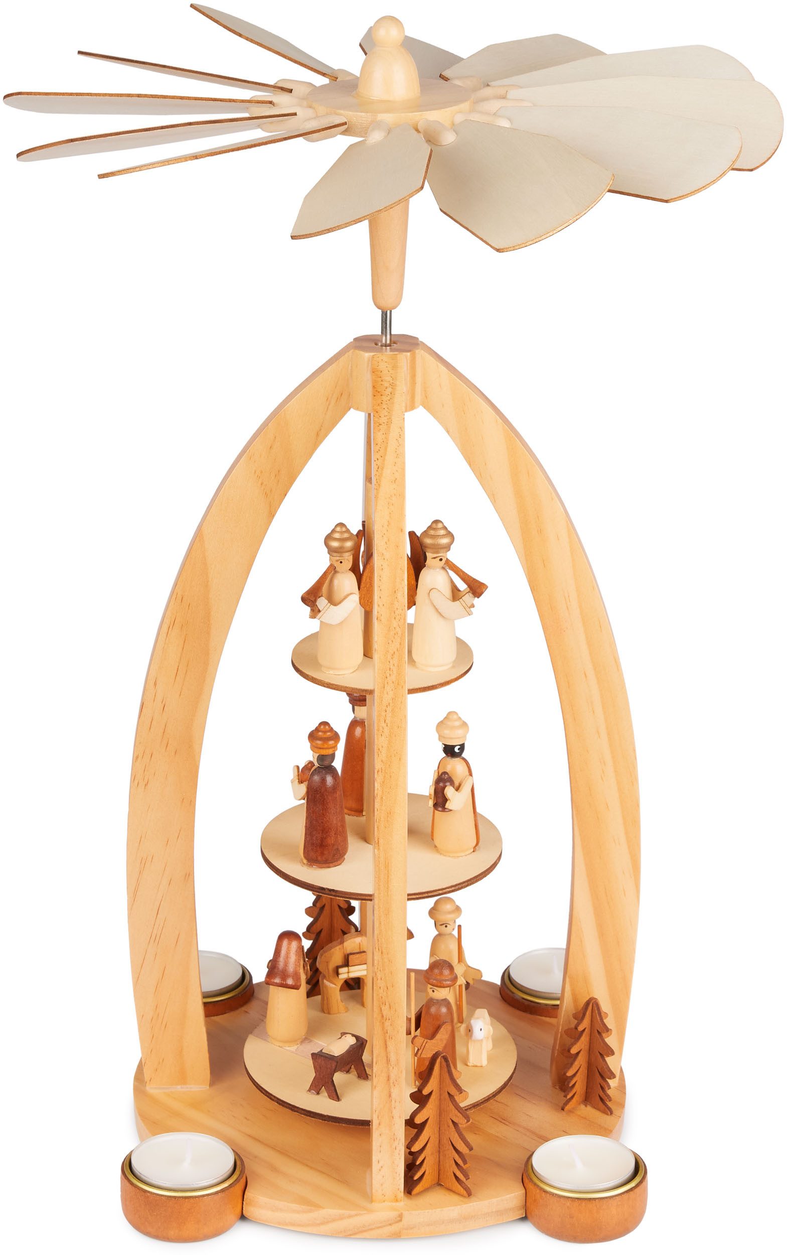 BRUBAKER Weihnachtspyramide 44 cm Teelichtpyramide für günstig online kaufen