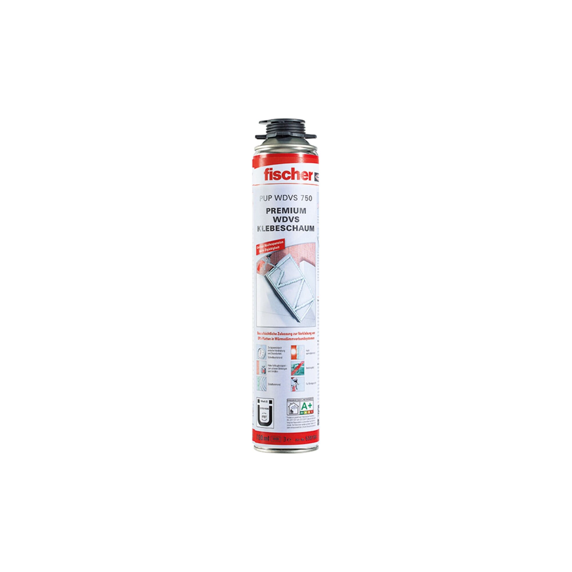fischer Bauschaumpistole fischer Premium WDVS Klebeschaum PUP 750 12 Stk