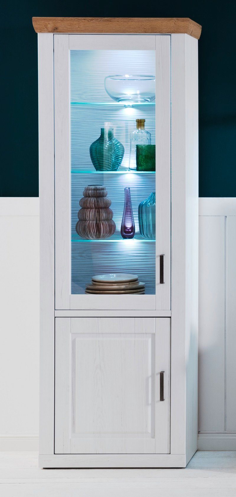 MCA furniture Vitrine Vitrine Brixen, Landhaus modern, Pinie Aurelio / Grandson Oak