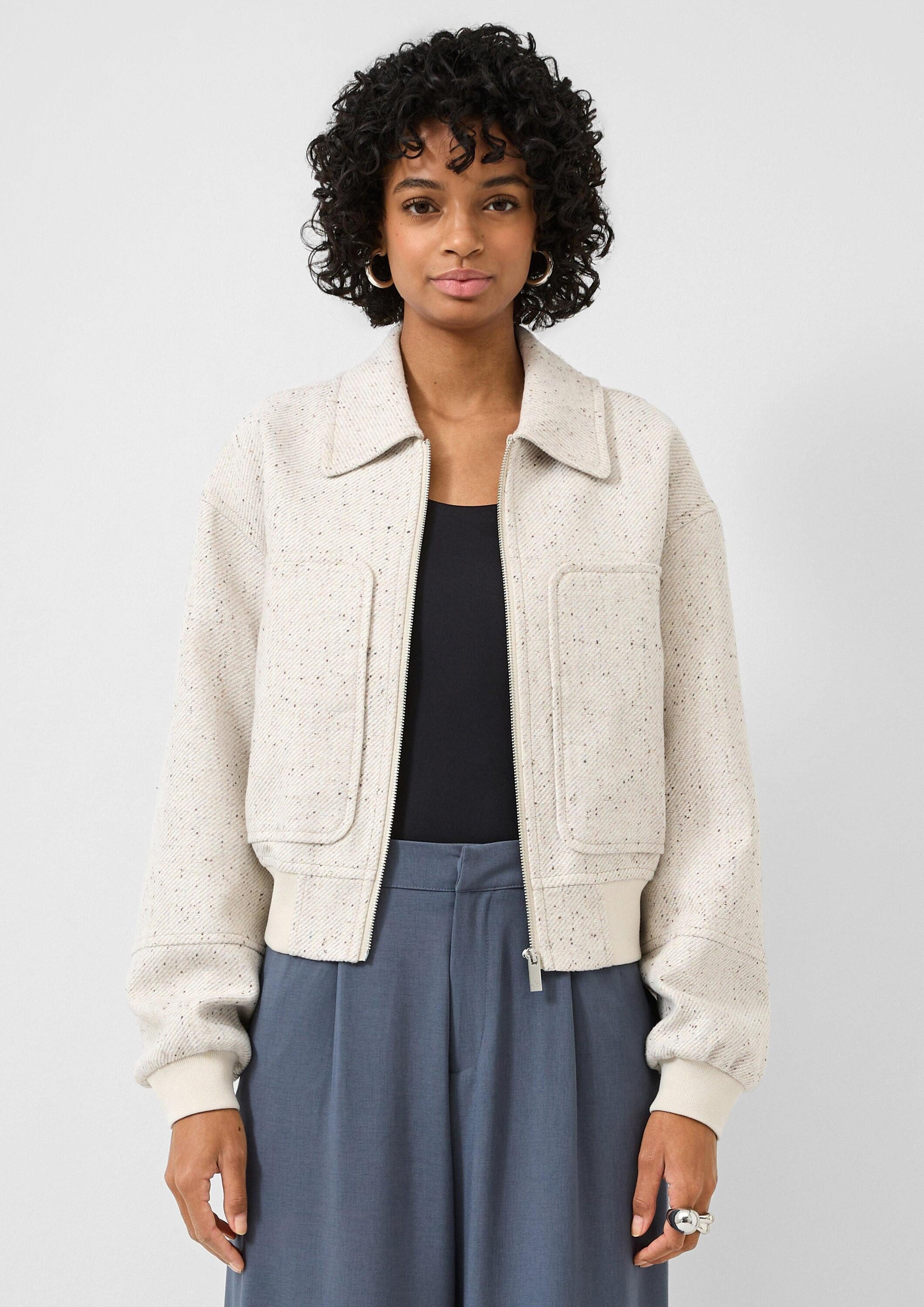 QS Funktionsjacke Outdoor-Jacke Blouson in Wolloptik