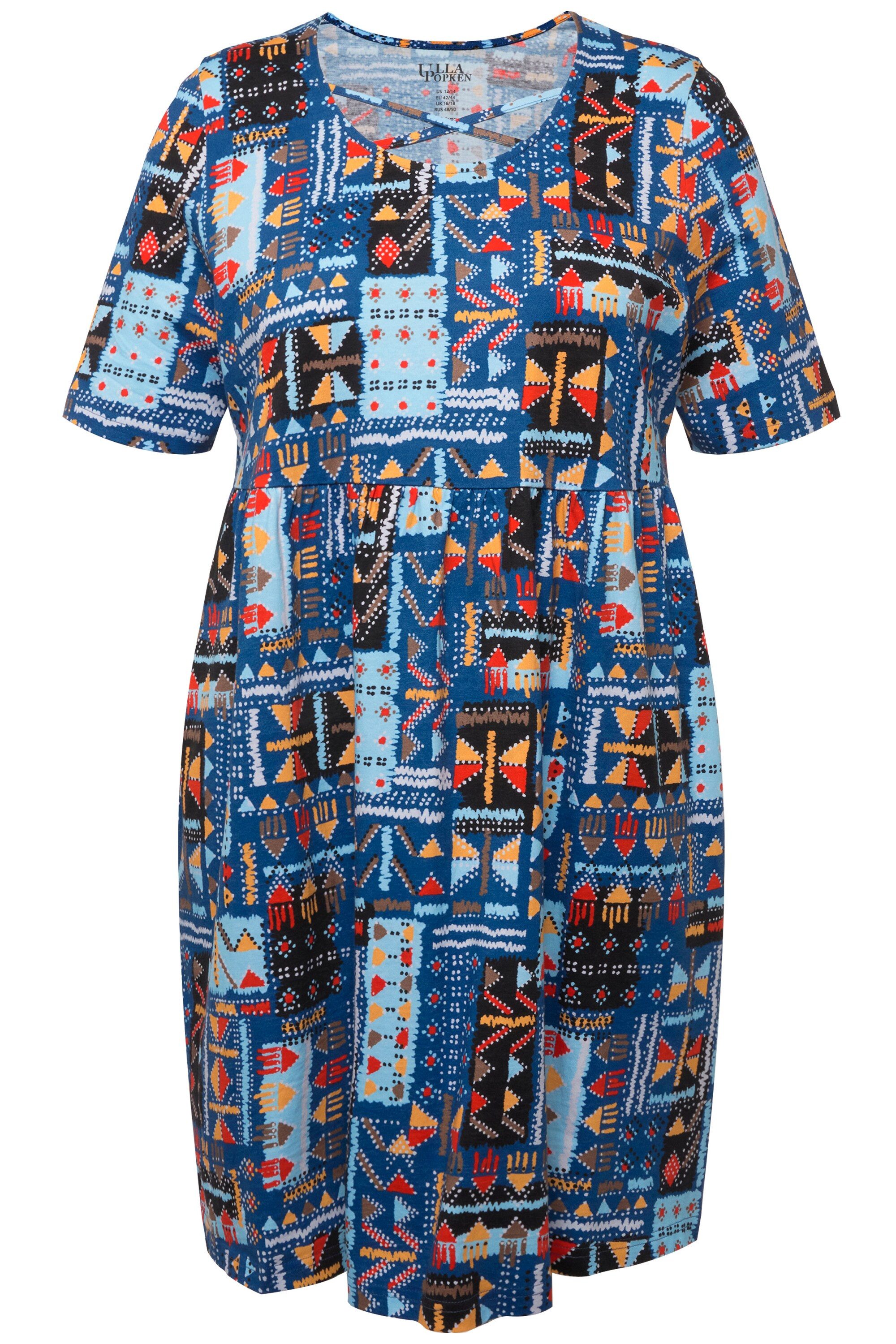 Ulla Popken Longshirt Longshirt Zierbänder Rundhals günstig online kaufen