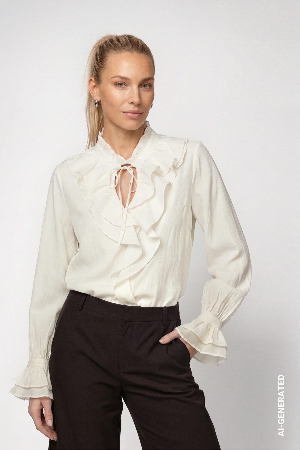 Monari Rüschenbluse Bluse Rüschen Regular fit mit Volantdetails