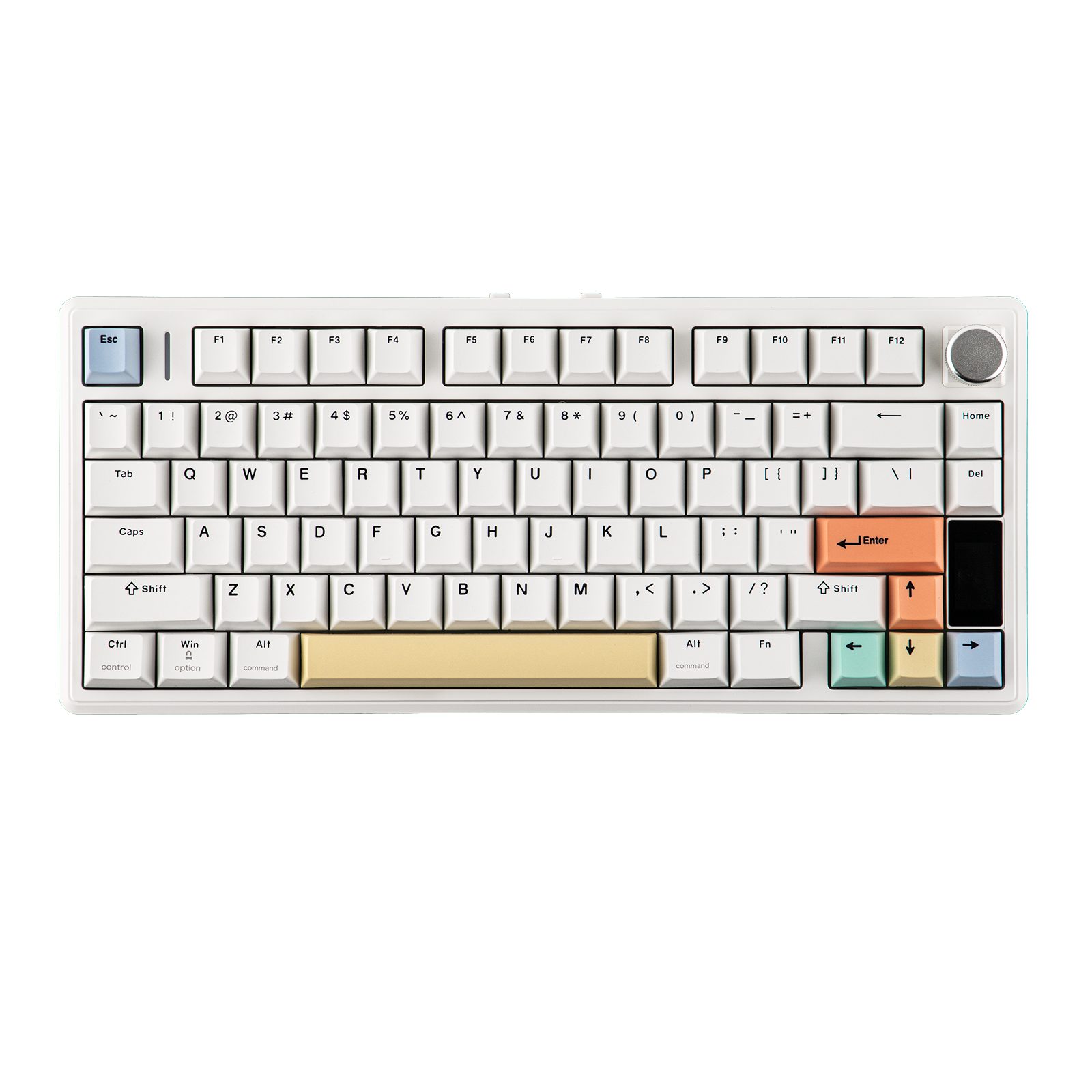 EPOMAKER Kabellose Mechanische Tastatur, Display & Drehknopf, 10000mAh Gaming-Tastatur (2,4 GHz/BT, Hot-Swap, PBT, Mac-Modifikatoren, RGB)