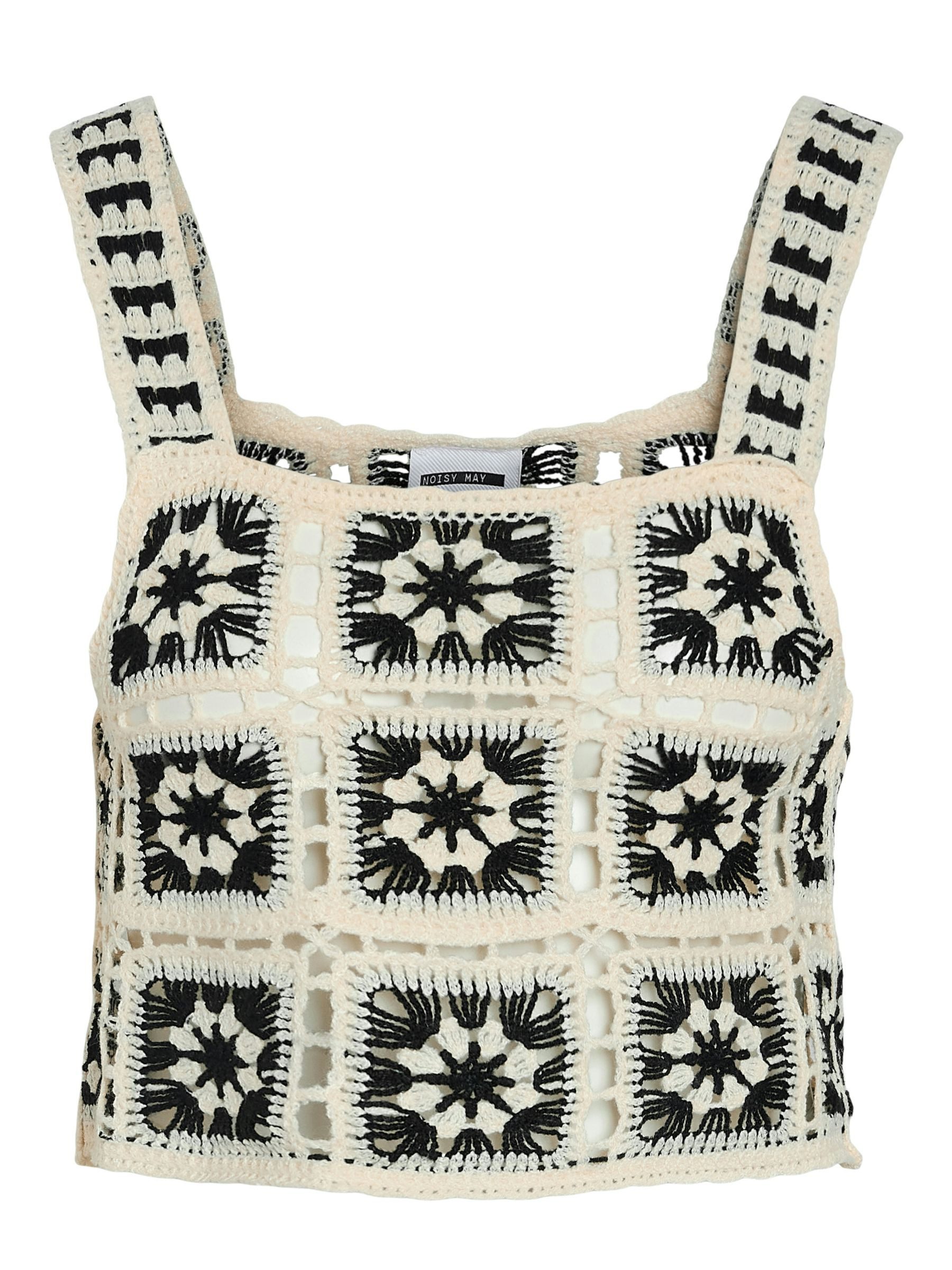 Noisy may Shirttop Modisches Vintage Muster Gehäkelt, Crop Tanktop NMTAMINN günstig online kaufen