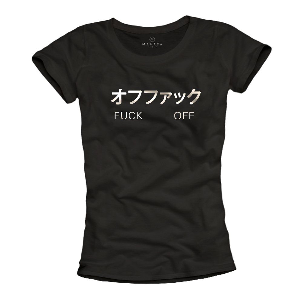 MAKAYA T-Shirt Damen Freche Sprüche Lustige Shirt Motive Print Aufdruck Frauen Top