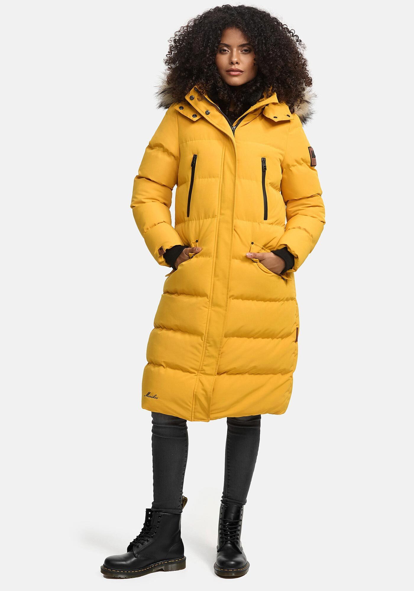 Marikoo Parka Schneesternchen langer Parka mit abnehmbarer Kapuze