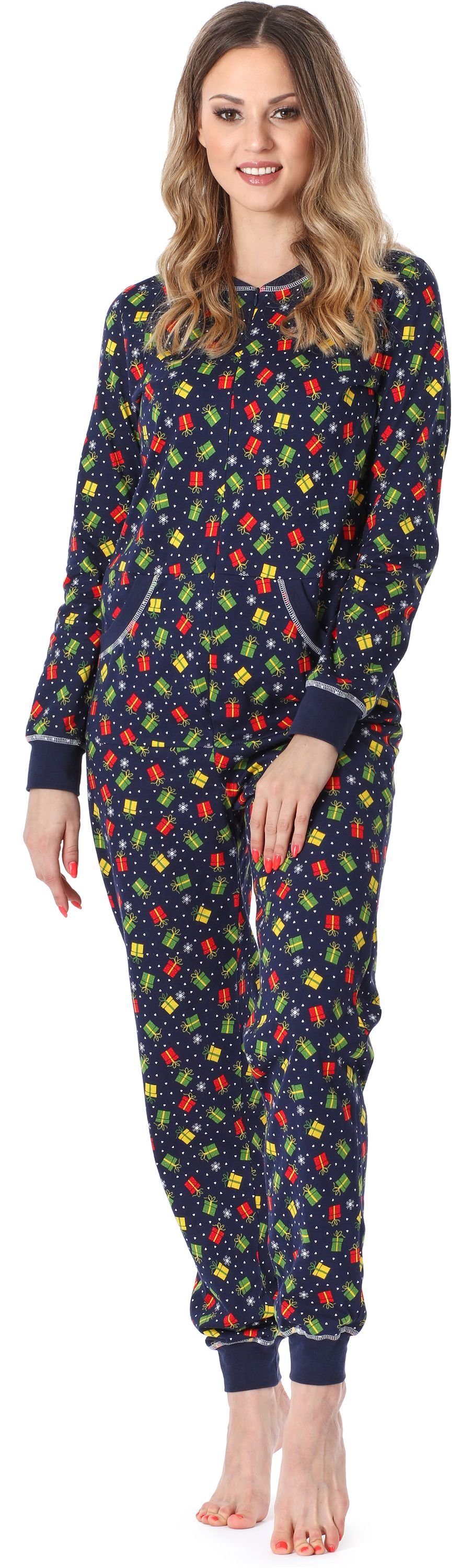 Merry Style Schlafanzug Damen Schlafanzug Schlafoverall MS10-175 Marine Geschenk