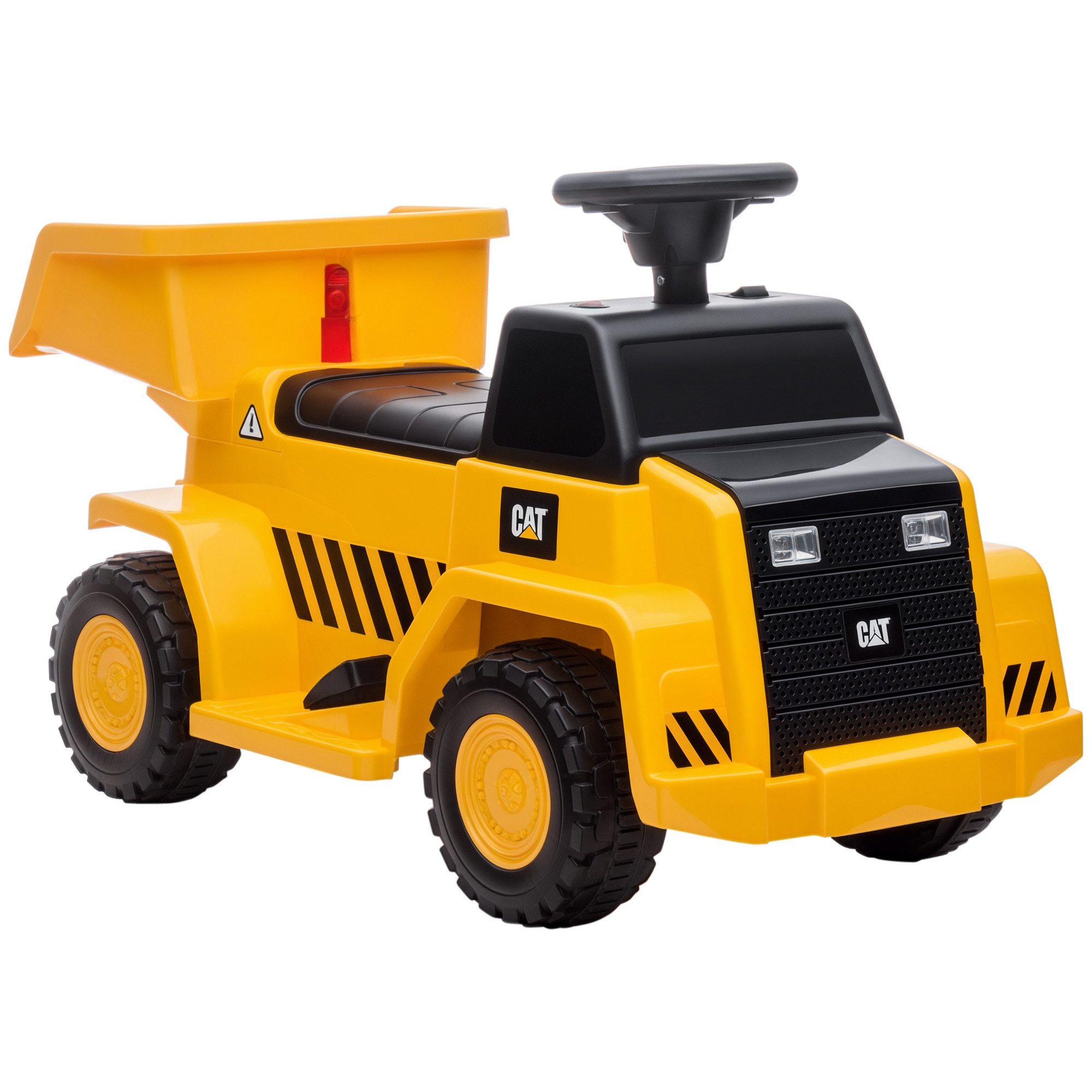 HOMCOM Elektro-Kindertraktor Spielfahrzeug mit kippbarer Ladefläche, Hupe, Elektroauto für Kinder, Belastbarkeit 25 kg, (1-tlg), Gelb 74,5 x 36 x 43,5 cm