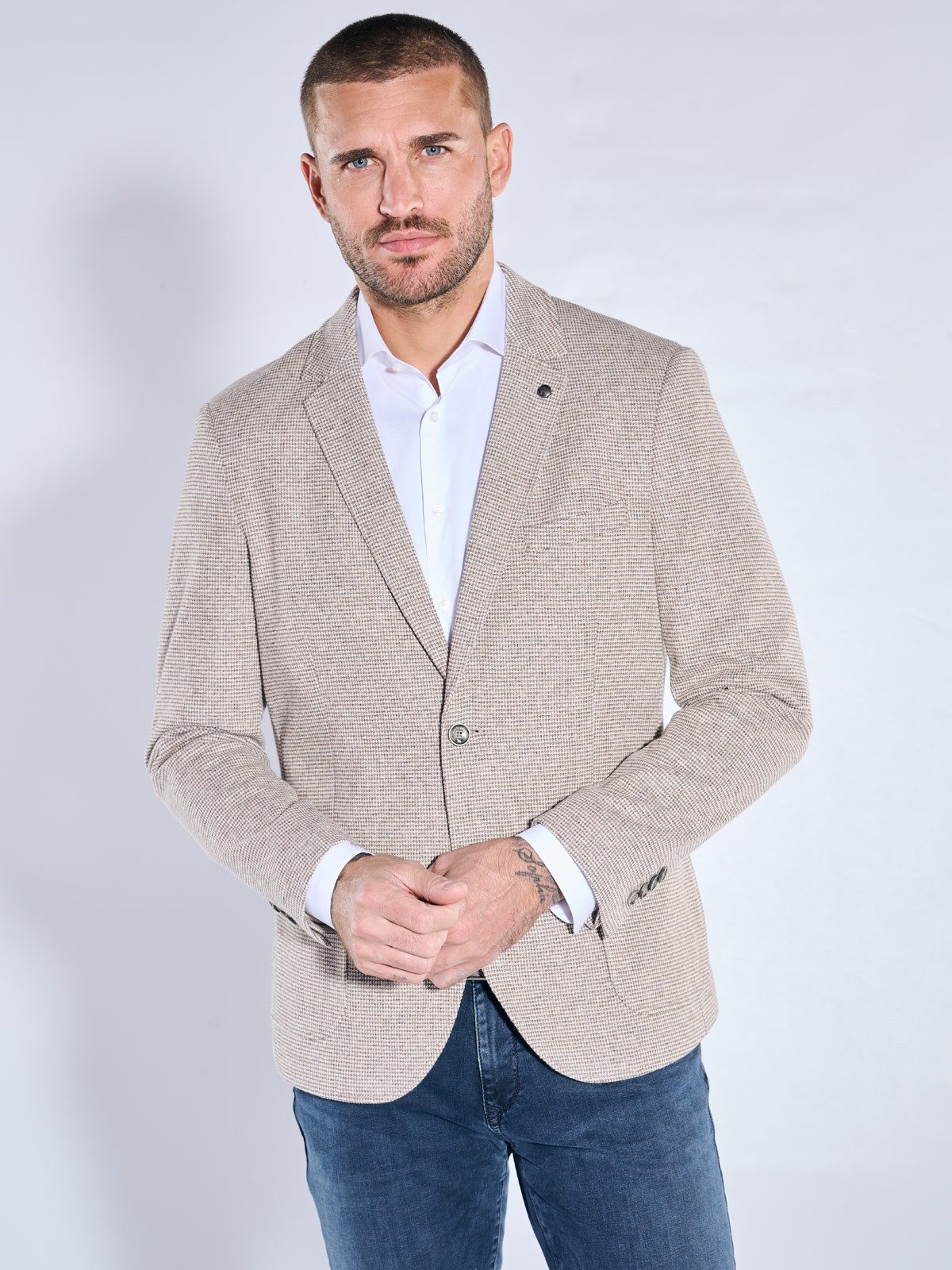 emilio adani Sakko Herren Freizeit-Sakko slim fit, Hellbraun