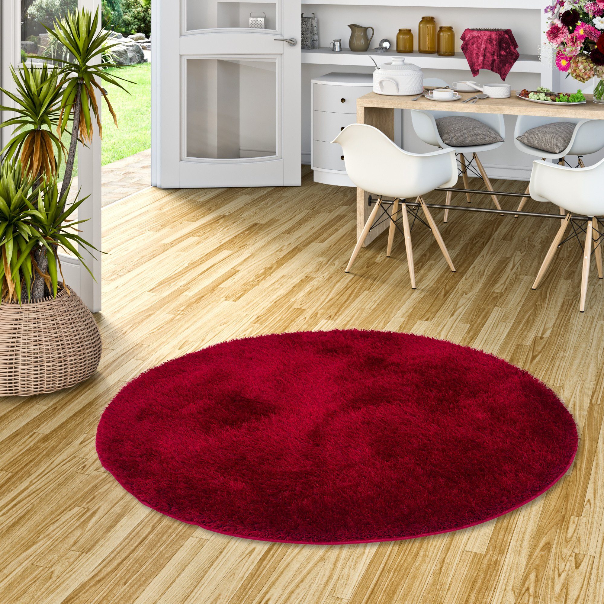 Snapstyle Hochflor-Teppich Hochflor Shaggy Teppich Feeling Mix Rund, Rund, günstig online kaufen