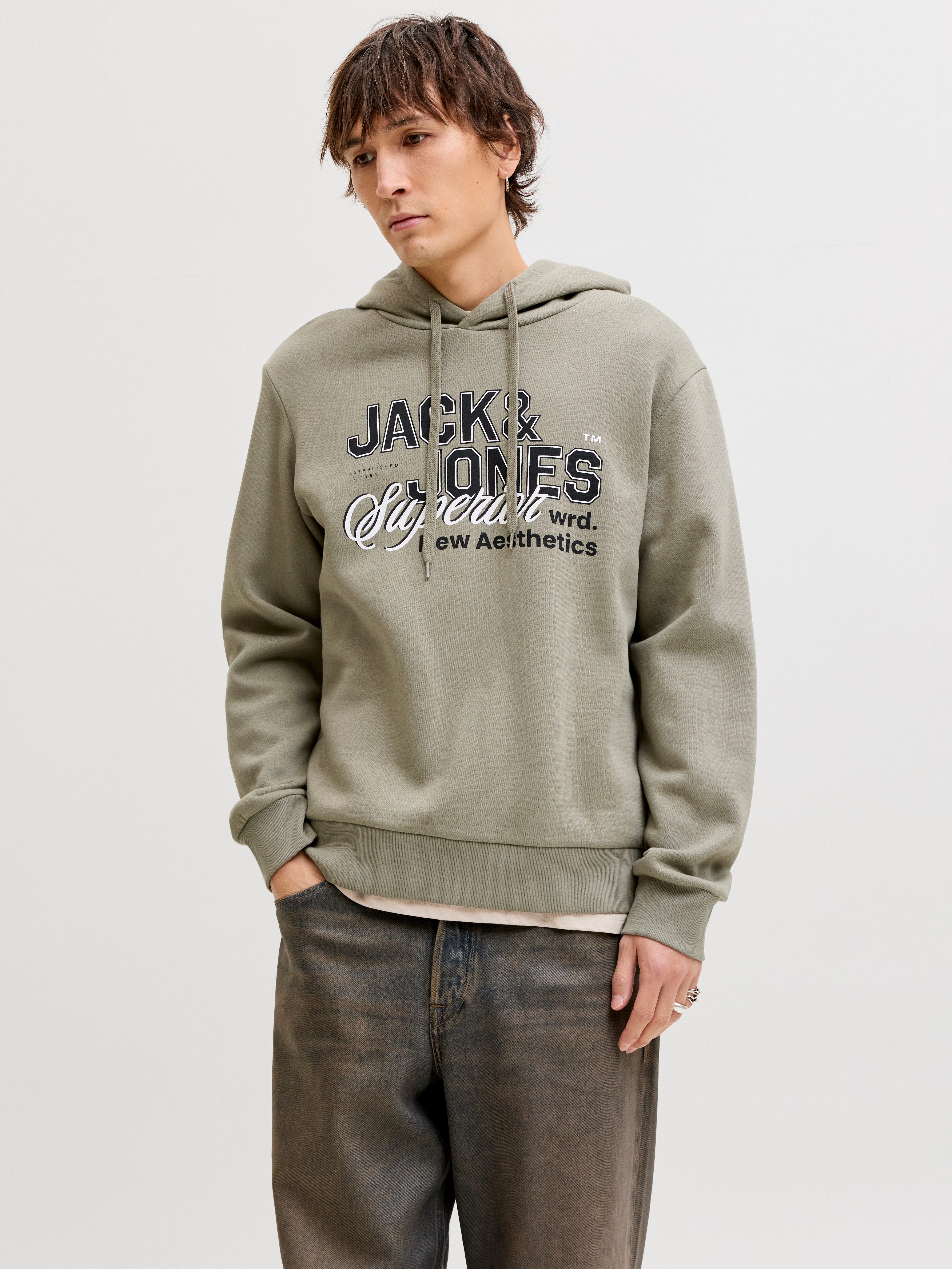 Jack & Jones Kapuzensweatshirt JJELOGO SWEAT HOOD 2 COL 25/26 NOOS mit stylischem Print