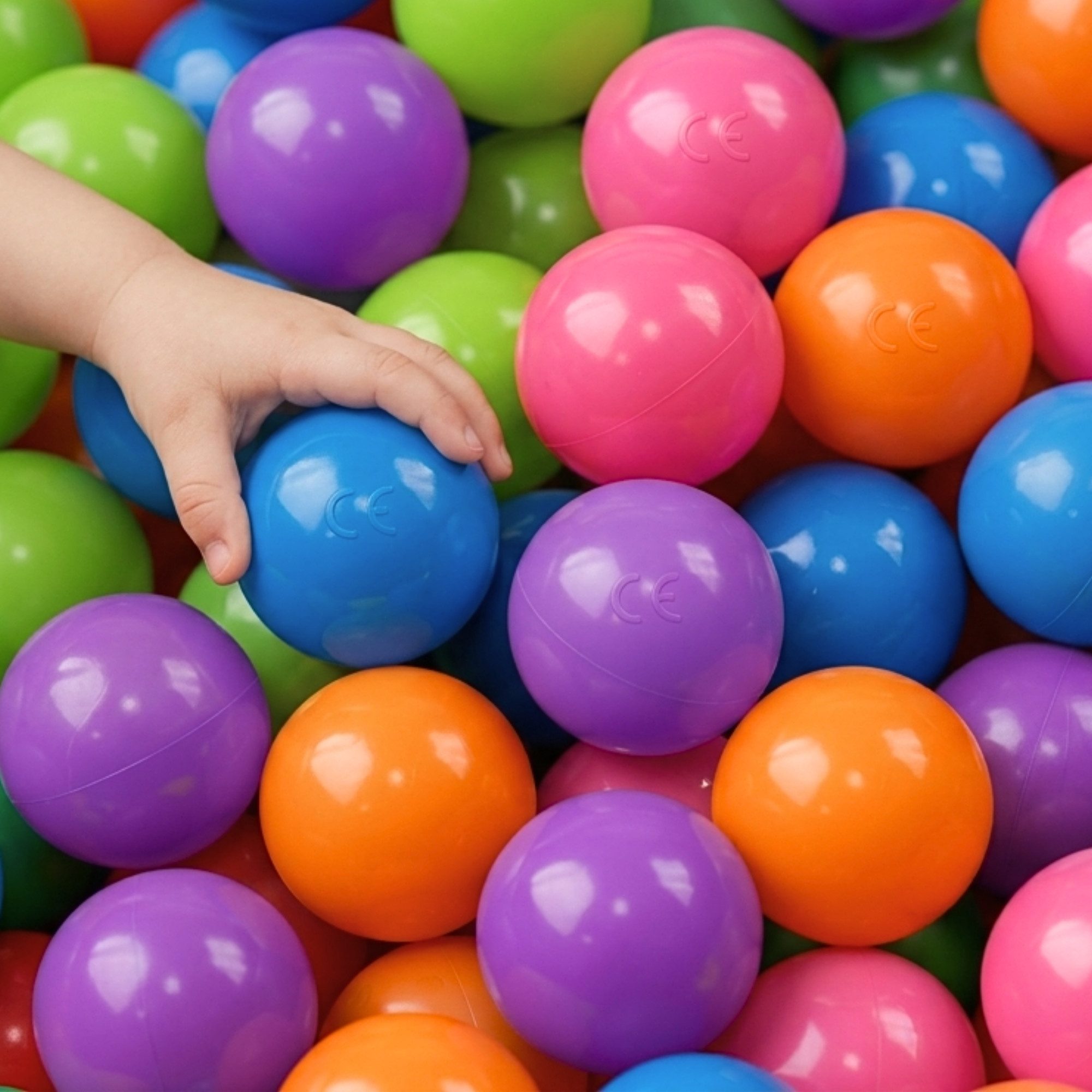 Bällebad-Bälle Baby - 100 Bunte Bälle fürs Bällebad - 6cm Geprüfte Kinder Spielbälle