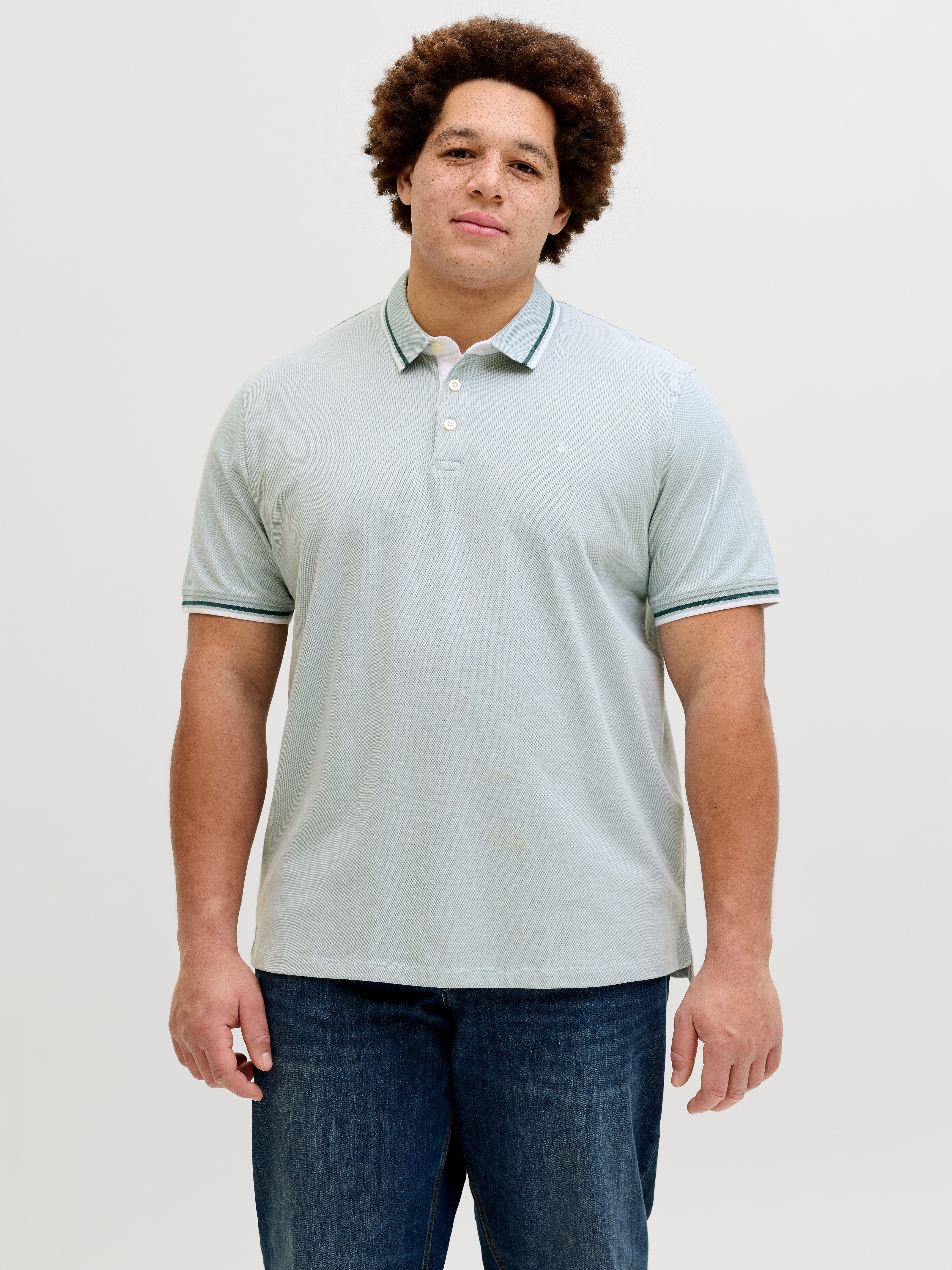 Jack & Jones PlusSize Poloshirt JJEPAULOS POLO SS NOOS PLS Baumwolle, regular fit