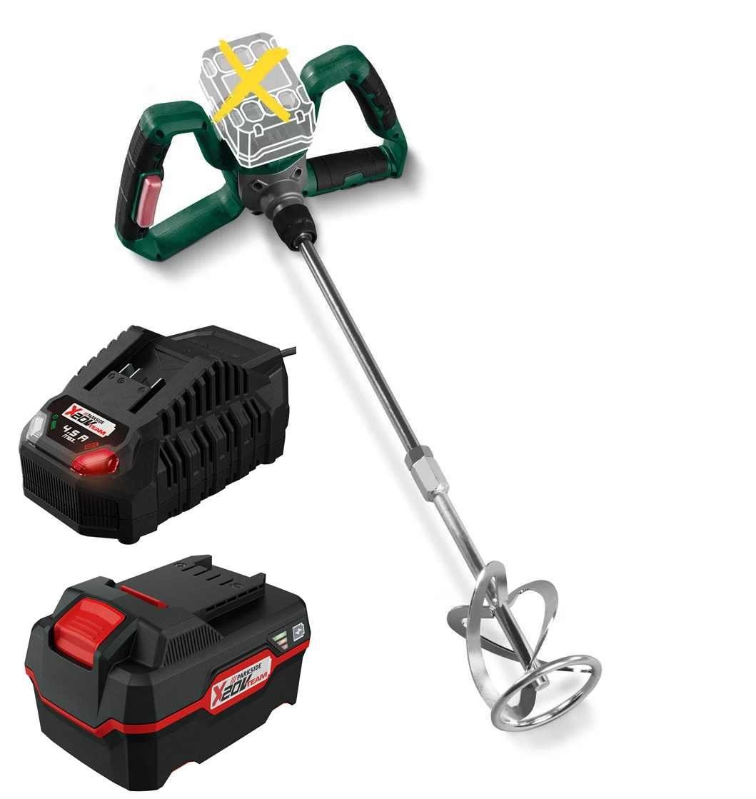 Parkside Rührwerk 20 V Akku-Farb&Mörtelrührer PFMRA 20-Li,BL+Akku 4 Ah+Schnellladegerät