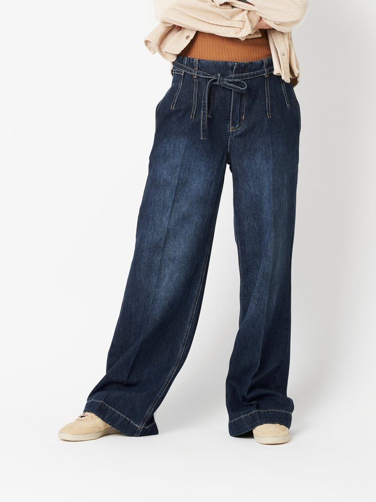 ROSNER Weite Jeans Mara_384 (1-tlg) mit aufwändiger Bundlösung günstig online kaufen