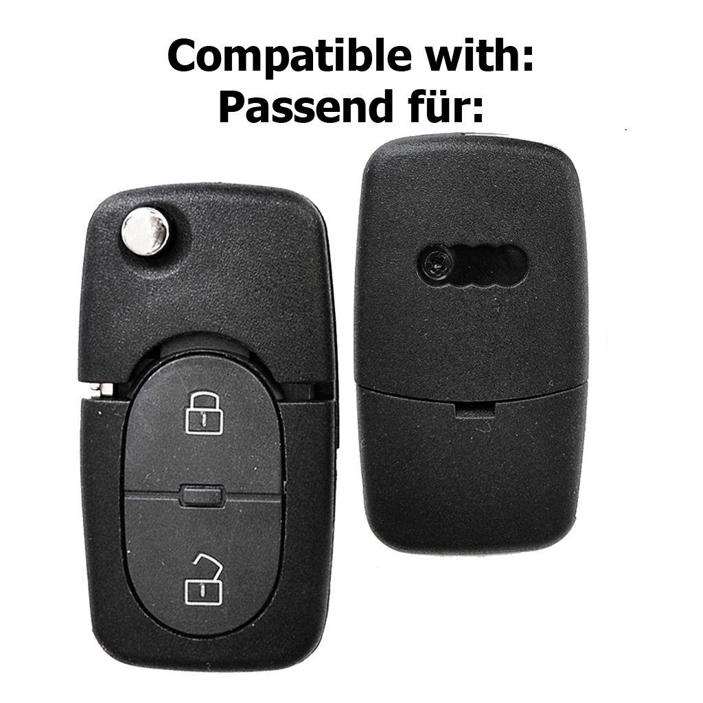 mt-key Schlüsseltasche Autoschlüssel Softcase Pink, Audi A6 TT Schutzhülle S4 bis Klappschlüssel 2007 Silikon für A3 S6 Tasten 2 A4 A2