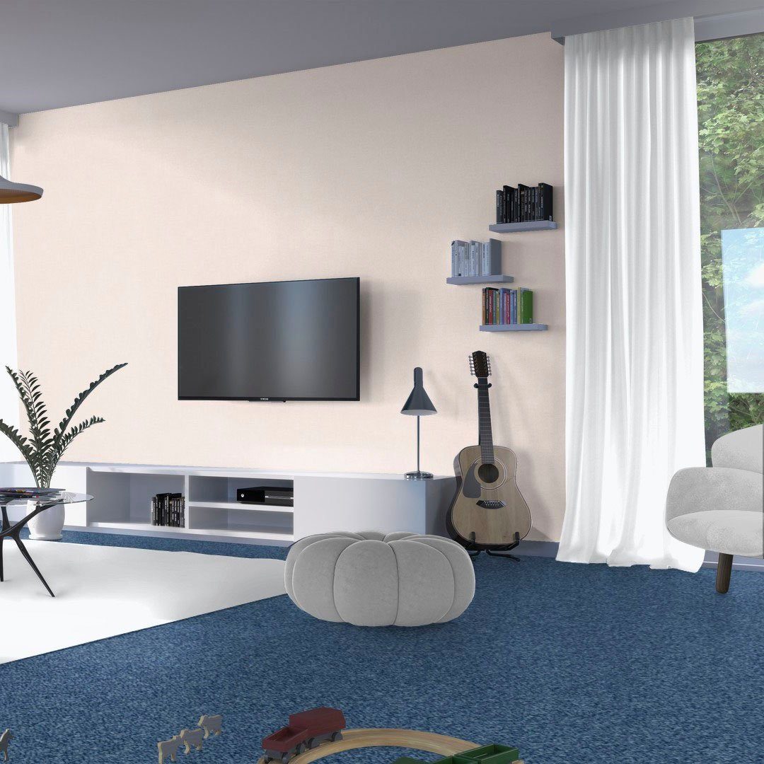 Schlafzimmer, Baltic, 5 mm, Schlingenteppich Teppichboden 400/500 cm Höhe: türkis rechteckig, Kinderzimmer, Bodenmeister, blau Wohnzimmer, Breite