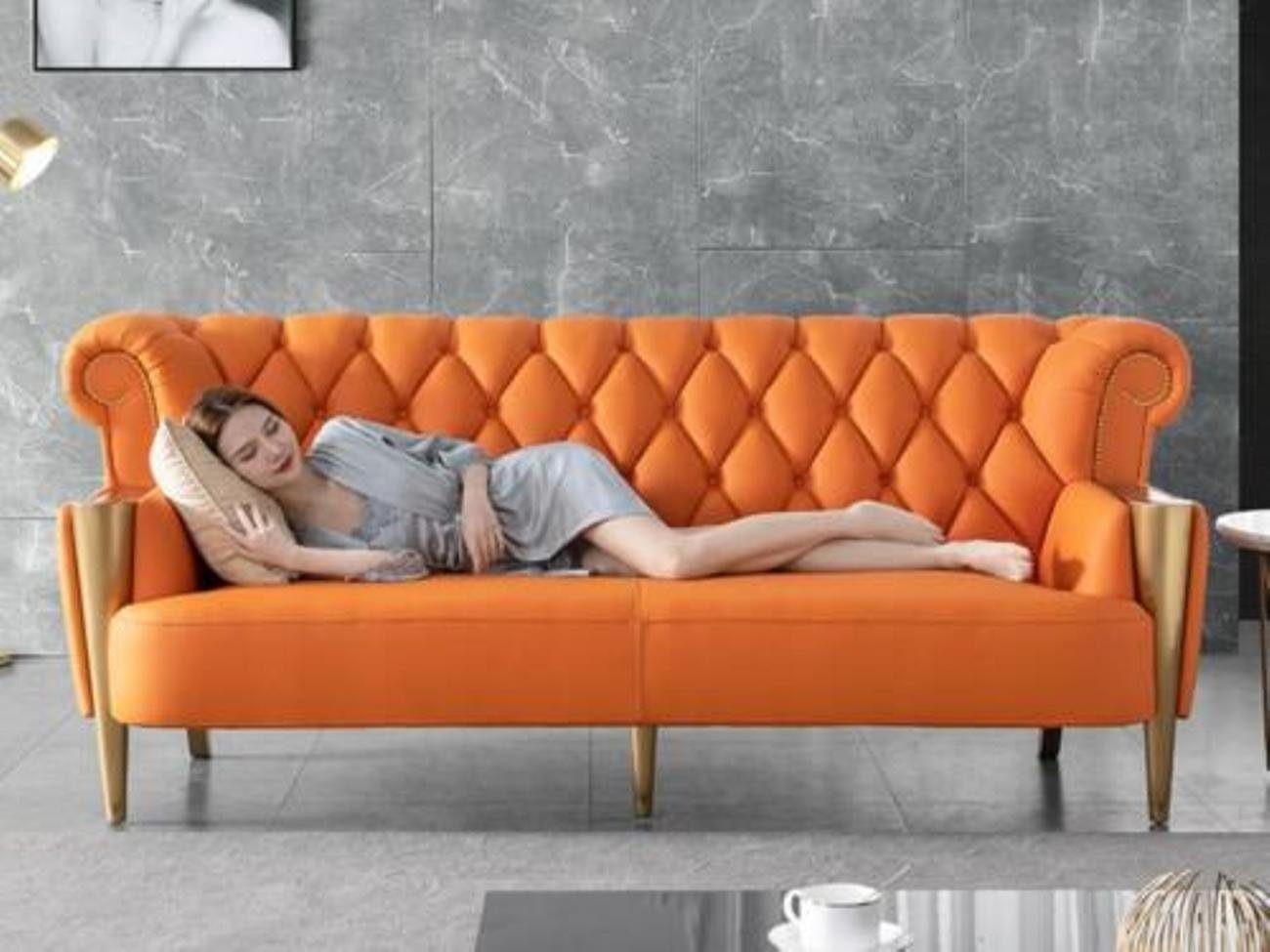 JVmoebel Wohnzimmer-Set Sofagarnitur 321 Sitzer Garnitur Polster Couch Sofa Design Sofas Orange
