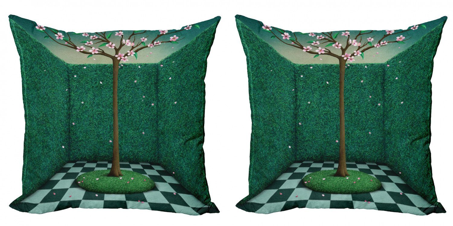 Kissenbezüge Modern Accent Doppelseitiger Digitaldruck, Abakuhaus (2 Stück), Wandgemälde Außen Garden Maze