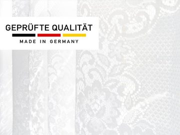 Scheibengardine Jacquard C-Bogen Set 2-teilig Bistrogardine Ranke, heimtexland, Stangendurchzug (2 St), halbtransparent, Jacquard, gebogte mit Blumen Bordüre I individuell dekorierbar