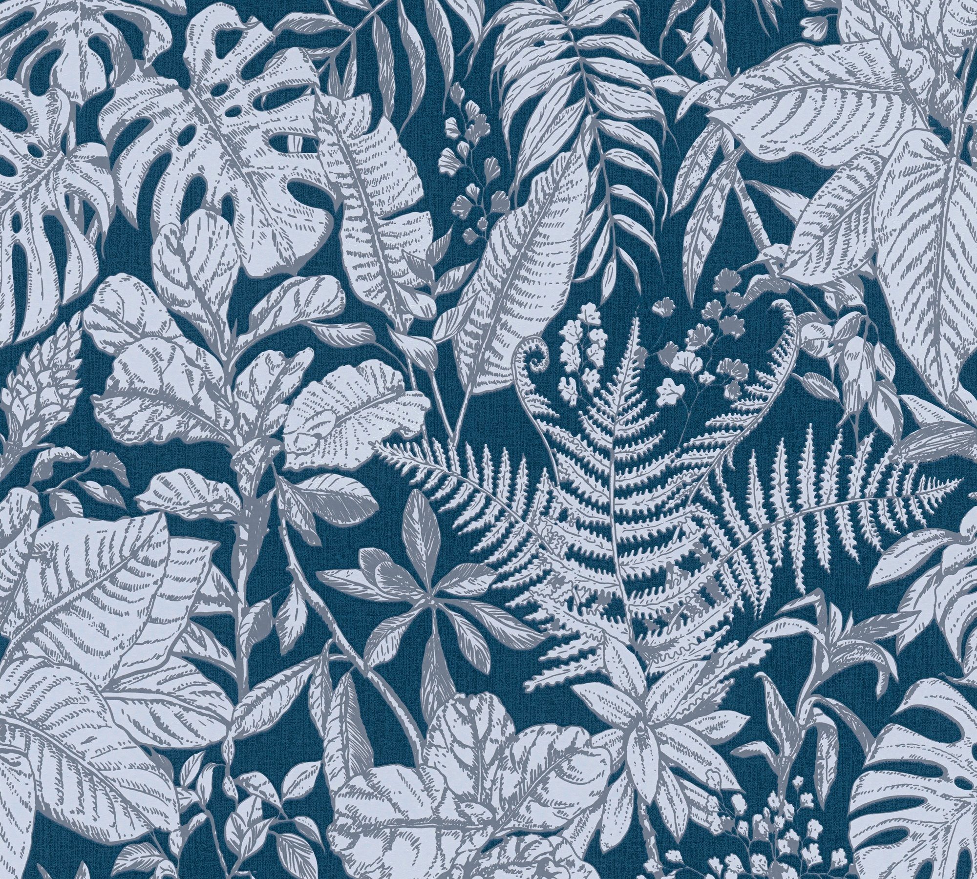 A.S. Création Dschungel Tapete Dschungel, botanisch, Designertapete grau/blau-weiß tropisch, Vliestapete Daniel Hechter