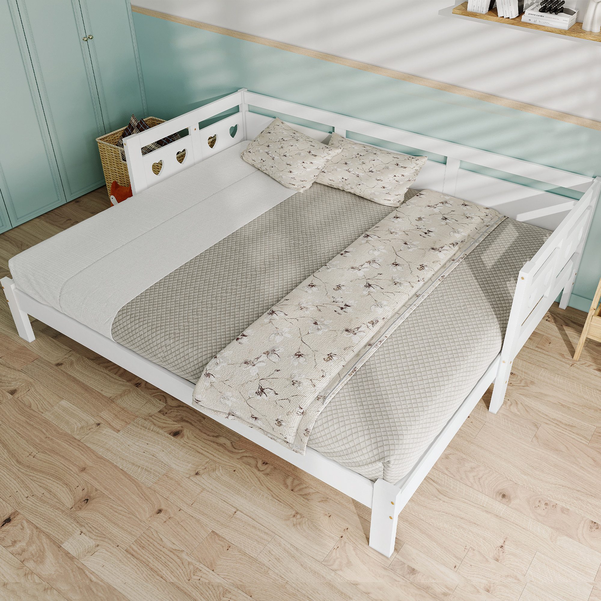 Merax Daybett mit ausziehbarer Liegefläche, Tagesbett aus Kiefer, Kinderbet günstig online kaufen