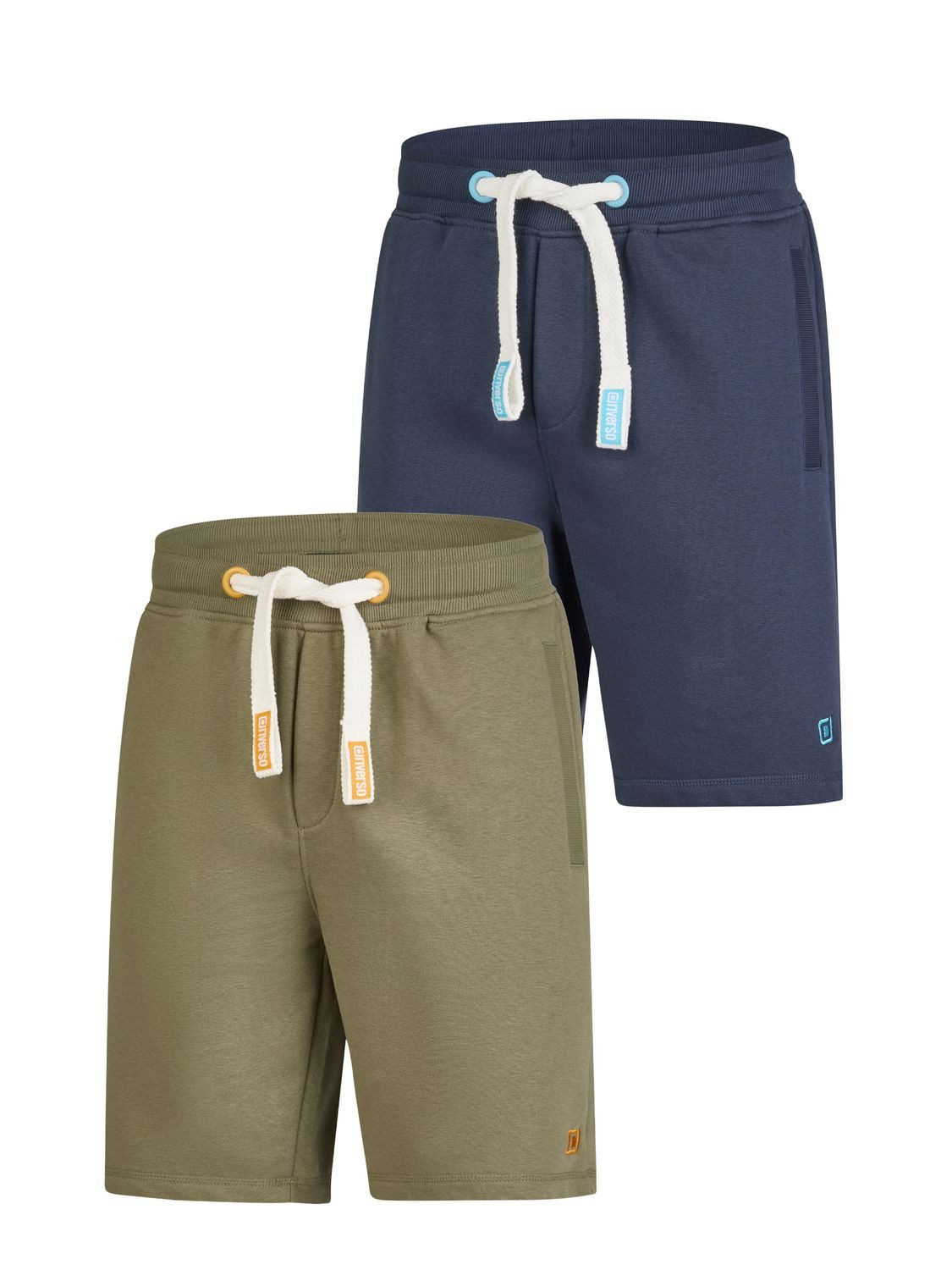 riverso Sweatshorts Herren Sportshorts RIVBrian 2er Pack Regular Fit (Vorteilspack) Bermudashort mit Kordelzug