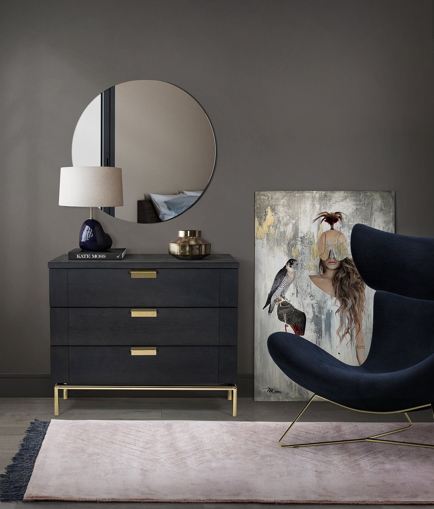 Woodman Kommode, Holzfurnier aus Walnussbaum, skandinavisches Design, FSC®