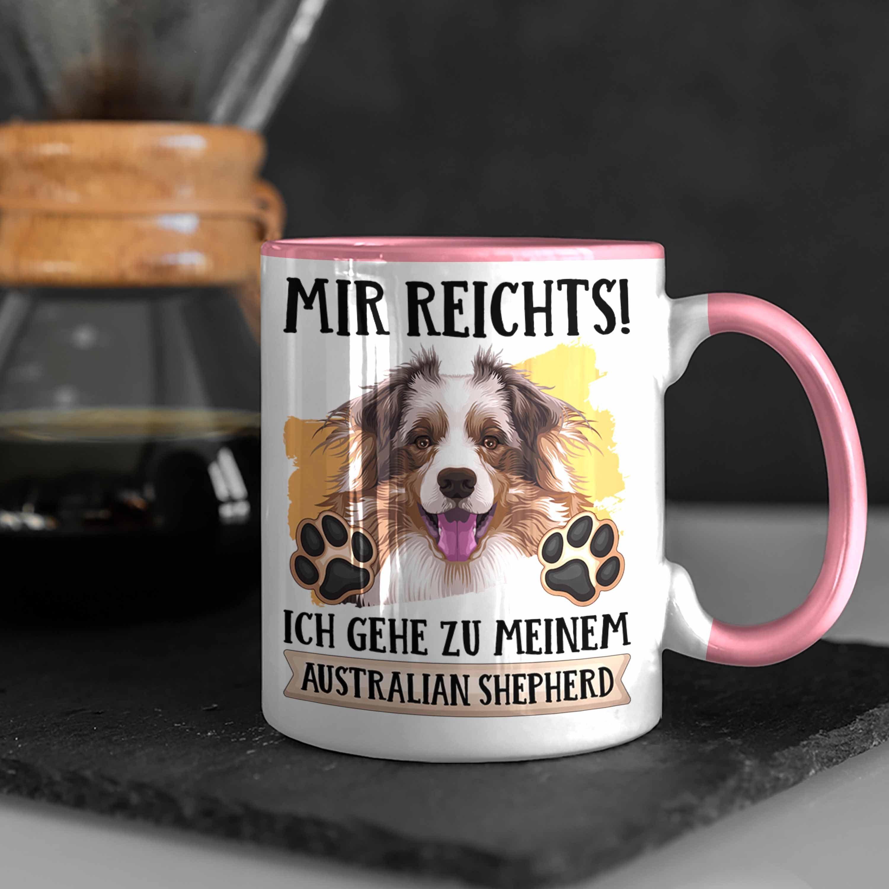 Trendation Tasse Australian Shepherd Besitzer Geschenkid Tasse Geschenk Rosa Spruch Lustiger