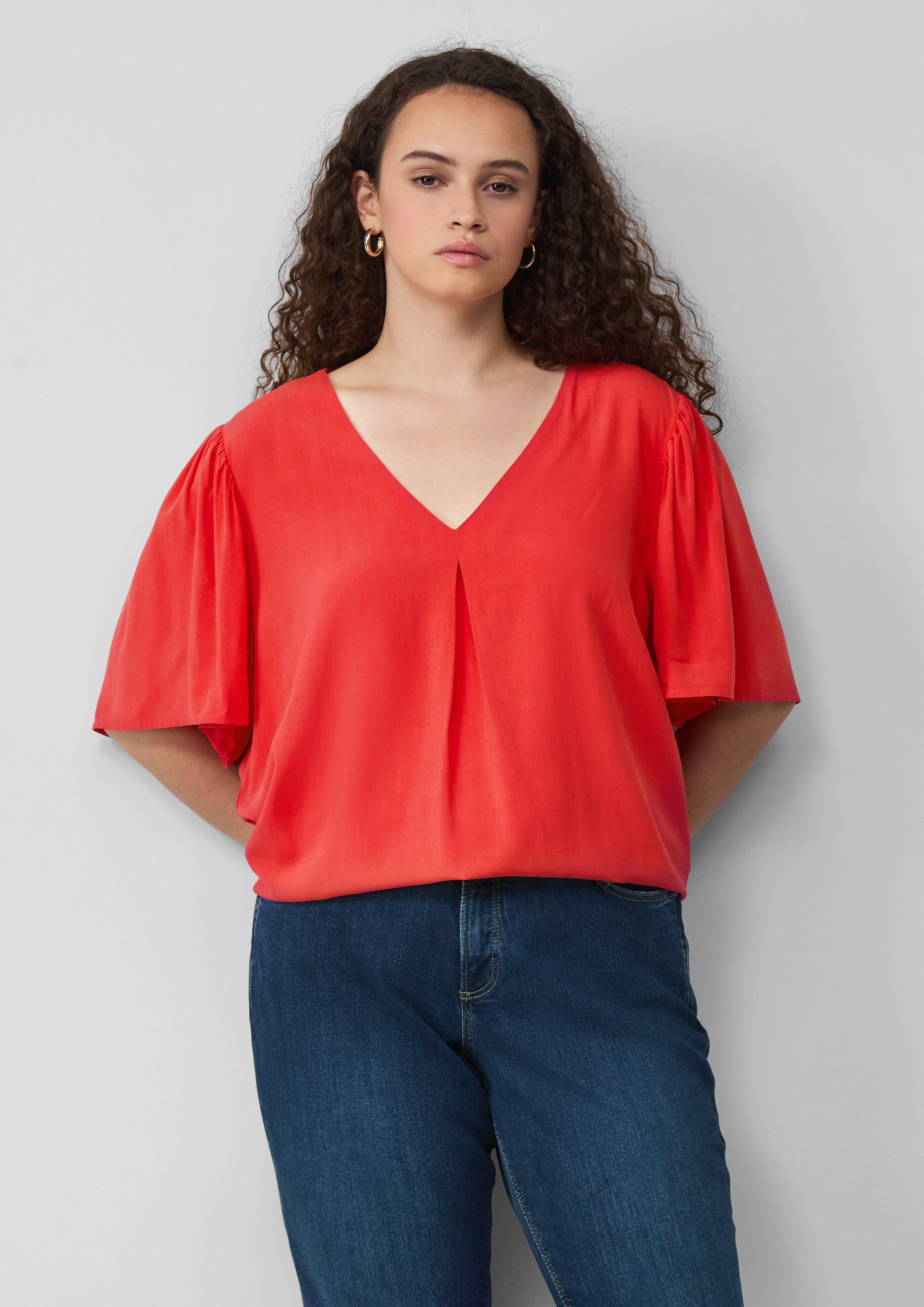 QS Langarmbluse Bluse mit Puffärmeln günstig online kaufen