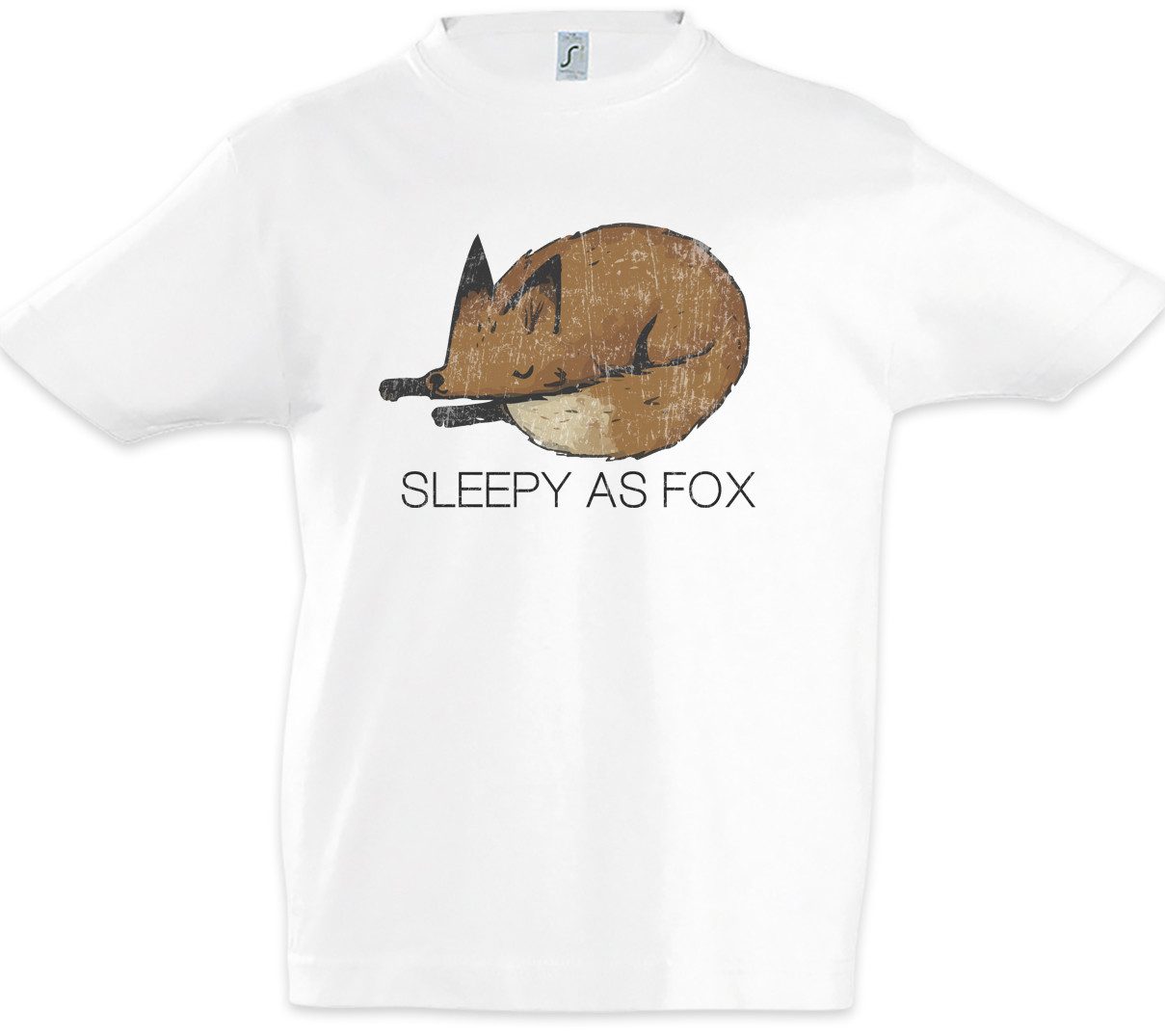 Urban Backwoods Print-Shirt Sleepy As Fox Kinder T-Shirt Schlafen Schlaf Chill Chiller Relaxing (1-tlg) Sleep Sleeping Siesta Faultier