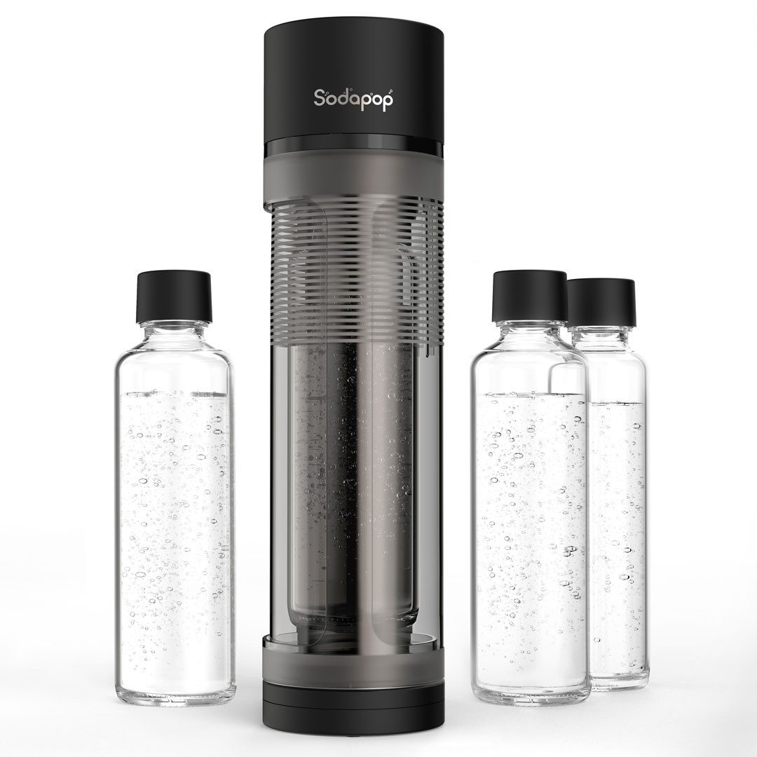 Sodapop Wassersprudler Logan inkl. 3 Glasflaschen & CO² Zylinder – Bild 2 von 5