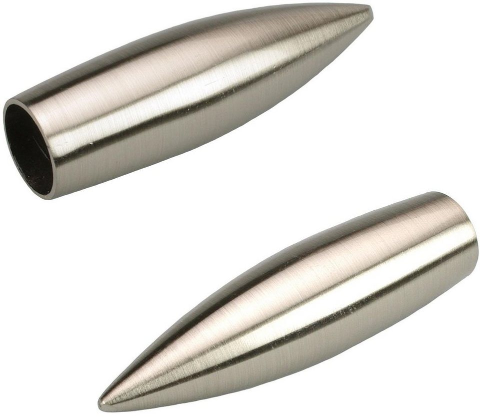 Gardinenstangen-Endstück Bullet, Liedeco, Gardinen, (Set, 2-St), für  Gardinenstangen Ø 16 mm