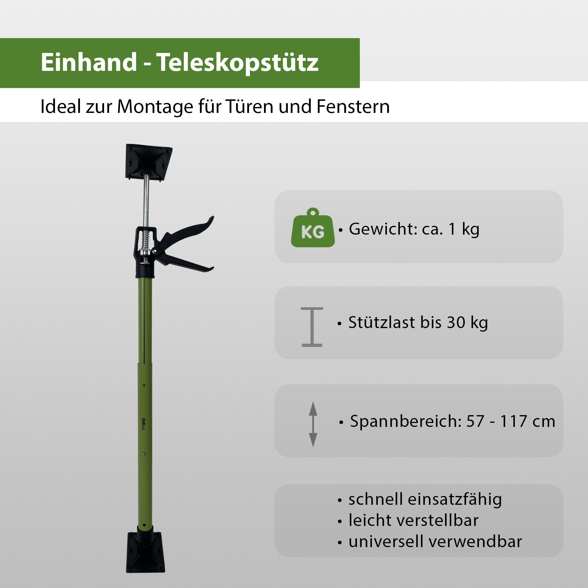 TRUTZHOLM Montageklemme 2x Montagestütze Klicksystem Türspanner Teleskopstütze Einhandstütze