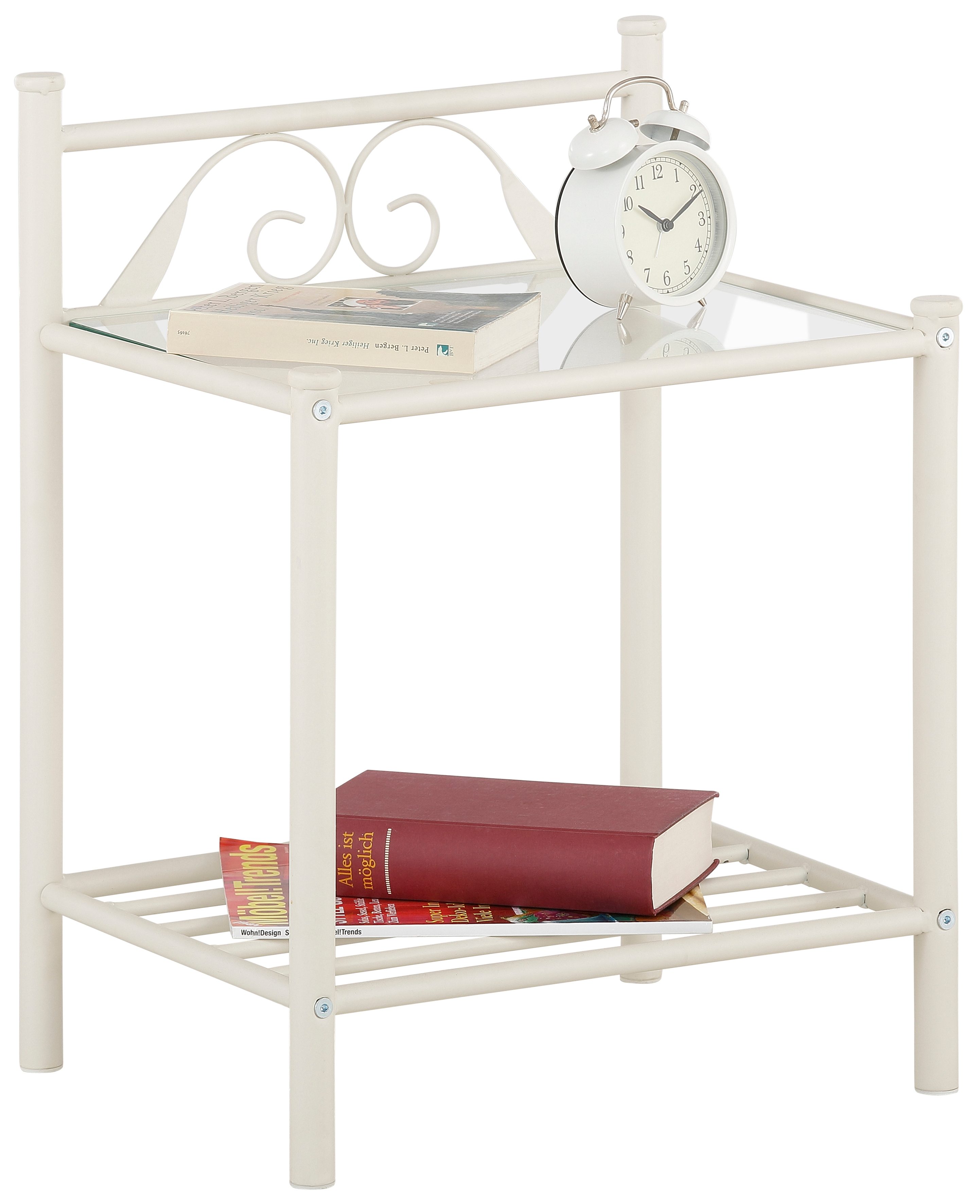 Dekorationsvorschlag: Nachttisch BIRGIT in weiß von HOME AFFAIRE - nur 39,99€