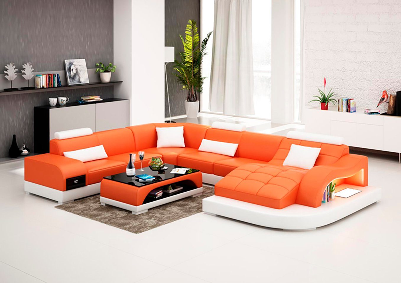 JVmoebel Ecksofa, Ledersofa Eck Ecksofa Design Sofa Modern Wohnlandschaft Couch