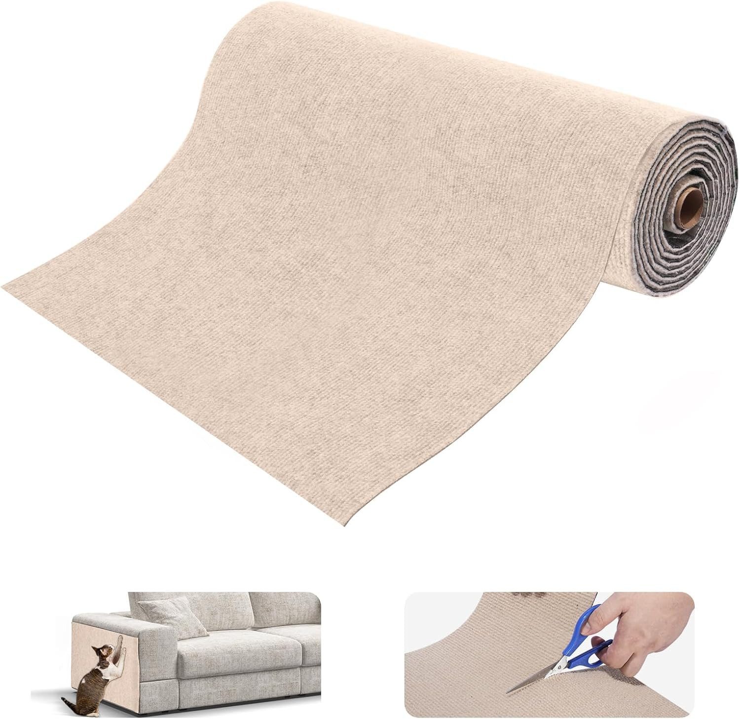 Refined Living Kratzmatte Selbstklebende Katzenkratzmatte 40x200cm,kratzmatte katze,Kratzteppich, (Kratzmatte Sofa, Katzen Möbel Schutz, DIY Kratzpad, Kratzschutzmatte, Katzenteppich, Krallenpflege,kratzmatte katze, kratzmatte katze wand, kratzmatte selbstklebend, Kratzschutz für Sofa, Stühlen, Tischen, Betten effektiv, Möbel & Wand, 1-tlg., Katzenfreundlich & Pflegend, Abziehbar,Einfach zu Reinigen), DIY Schneidbar, Robust, Wiederverwendbar, Kratzschutz & Katzenpflege