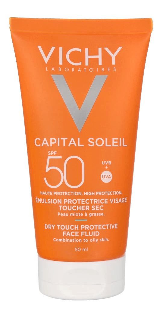 Vichy Sonnenschutzcreme Ideal Soleil SPF50 Face Emulsion Dry Touch, Packung, 1-tlg., Sonnenschutzcreme, 50 ml Sonnenschutzcreme