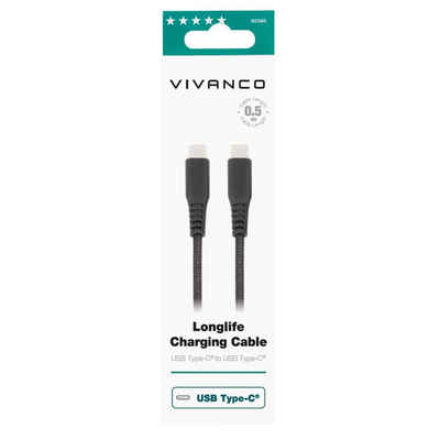 Vivanco LongLife Charging Cable, USB Type-C™ Daten- u. Ladekabel, 0,5m (62395) USB-Kabel