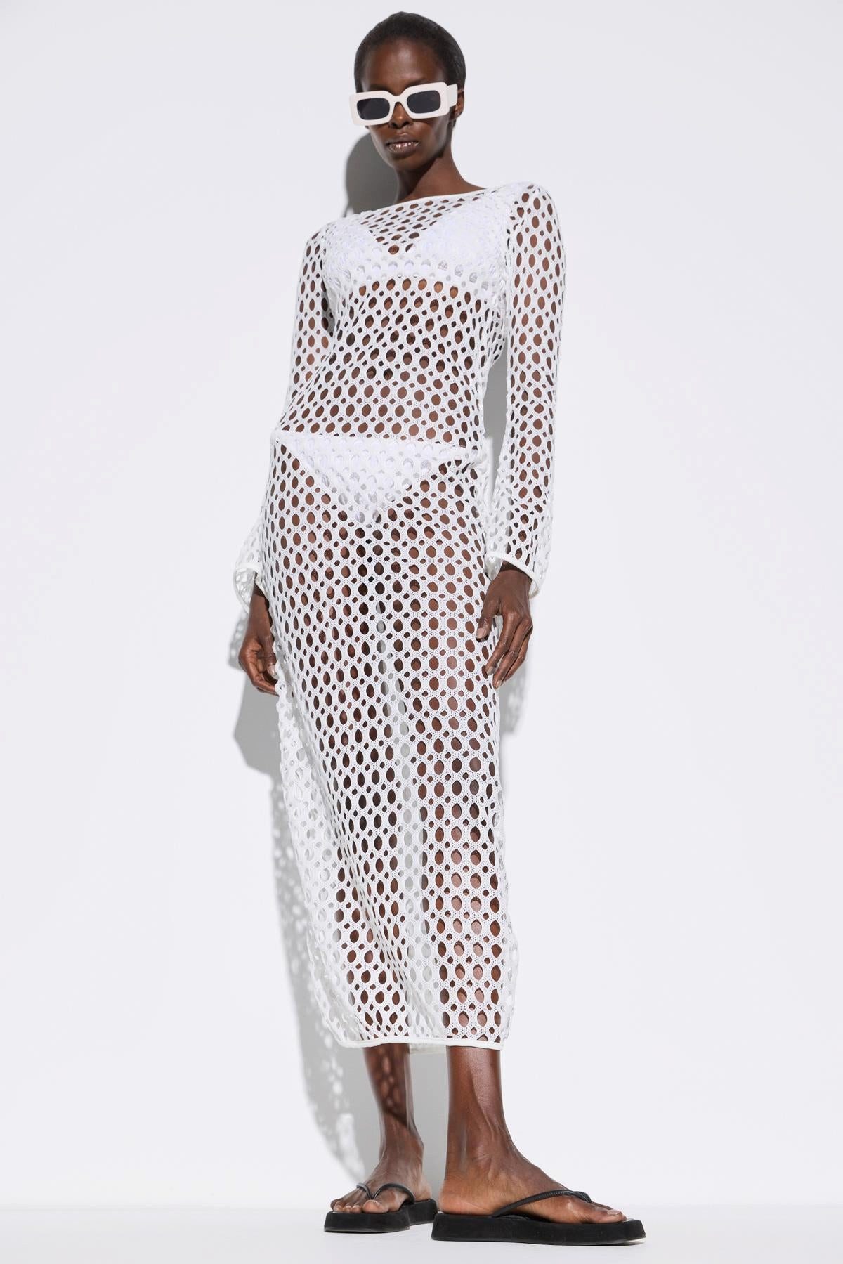 Maxikleid Langes Netz-Kleid
