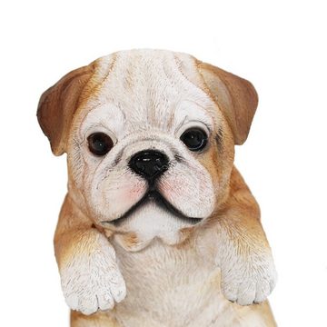 colourliving Tierfigur Hunde Figur Bulldogge Figur zum Hängen Hunde Deko lustige Hundefigur (1x hängend), handbemalt, wetterfest, zum anhängen