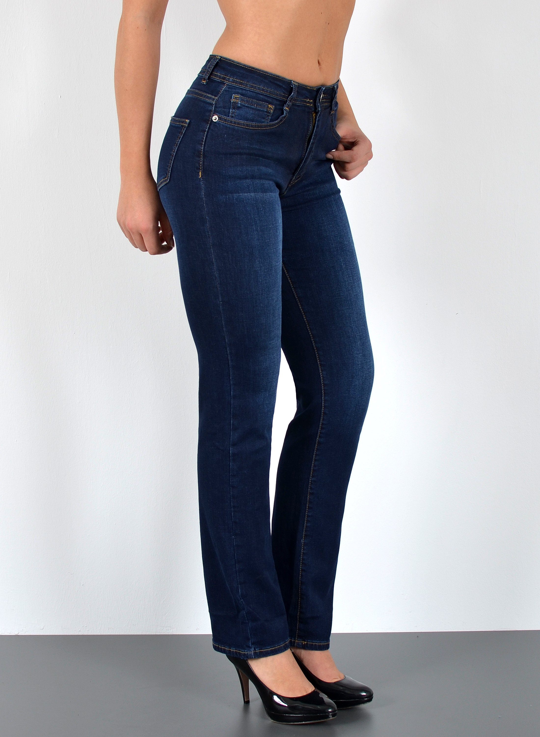 ESRA Straight-Jeans Damen Jeans Straight Leg günstig online kaufen