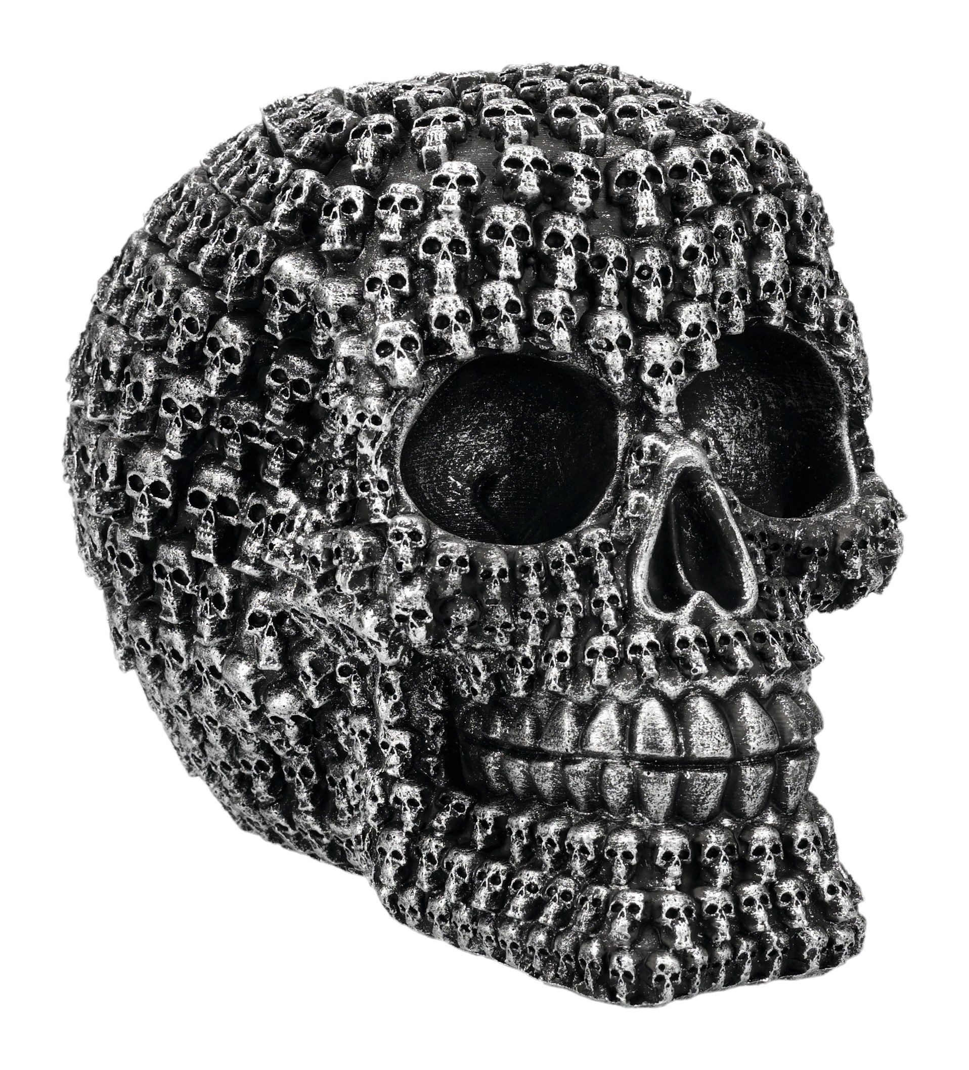 Figuren Shop GmbH Dekofigur Totenschädel Figur – Gothic Deko Statue Crania mit Mini Schädeln 11 cm