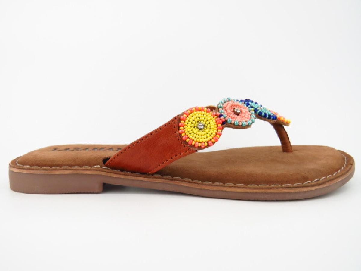 Lazamani Leder tan multi Pantolette