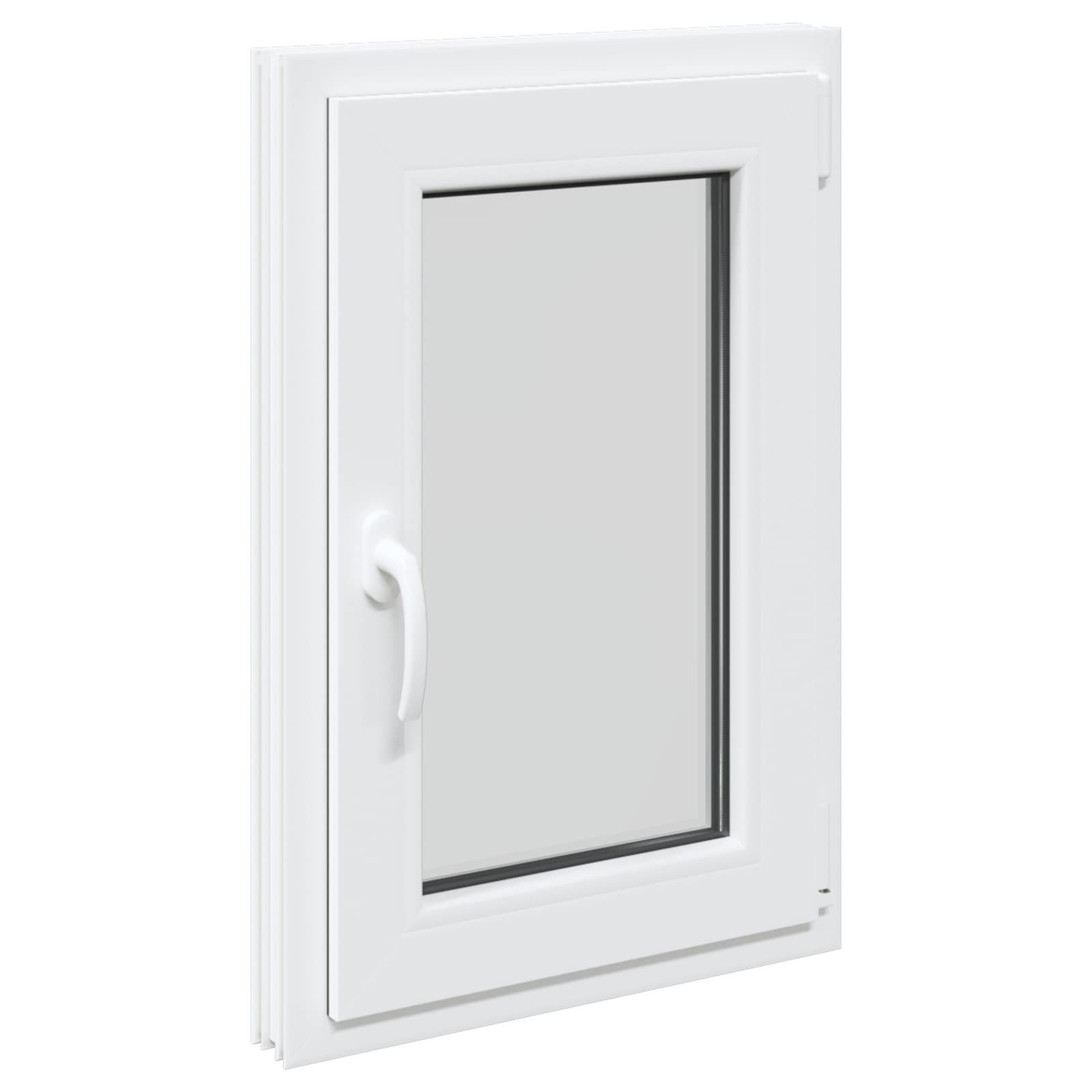 vidaXL Fenster Kellerfenster RISOR Weiß 50 x 75 cm PVC und Glas, (1 St)