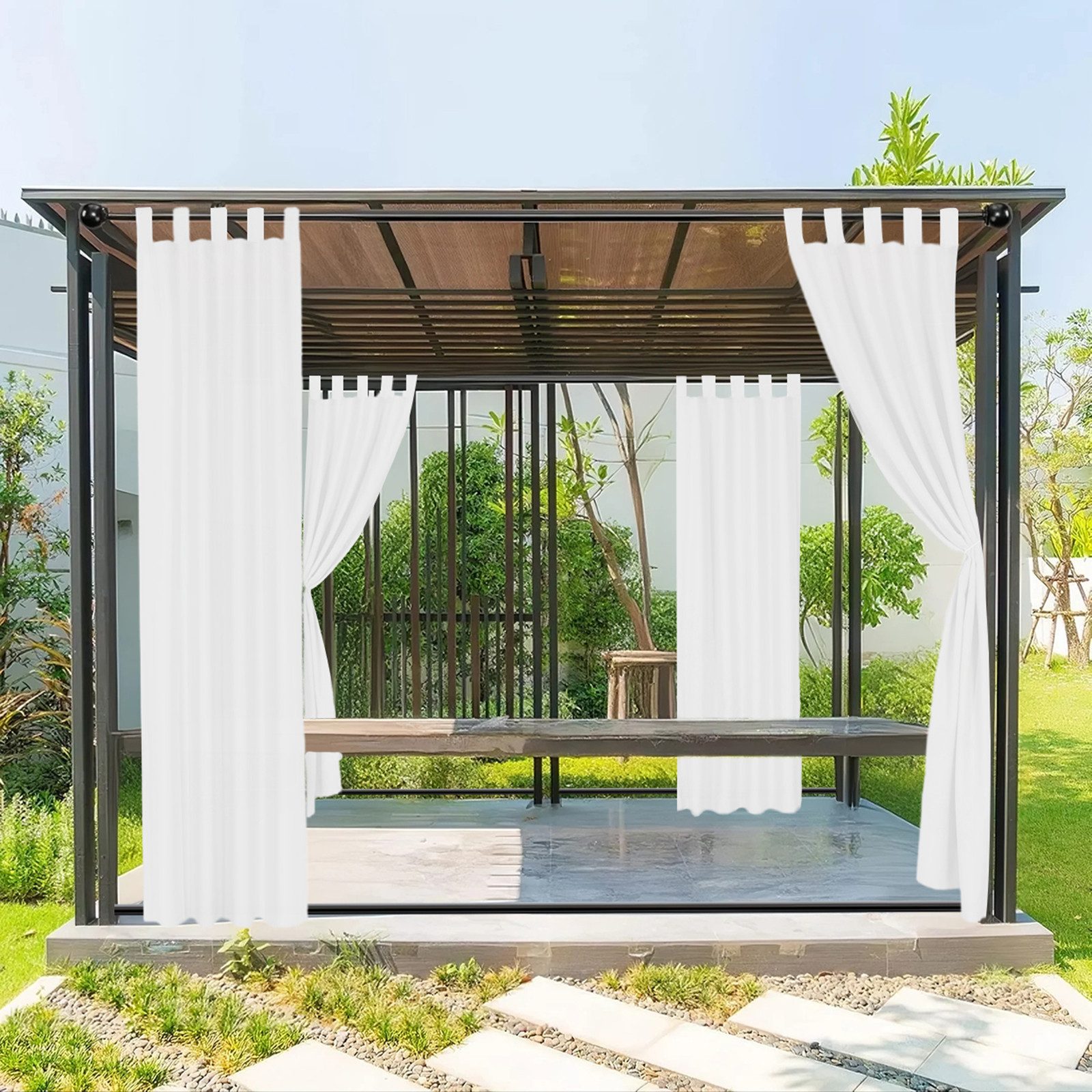 Jibenhome Gardine Outdoorgardine,Balkon Gardine,Outdoor Vorhänge Wetterfest günstig online kaufen