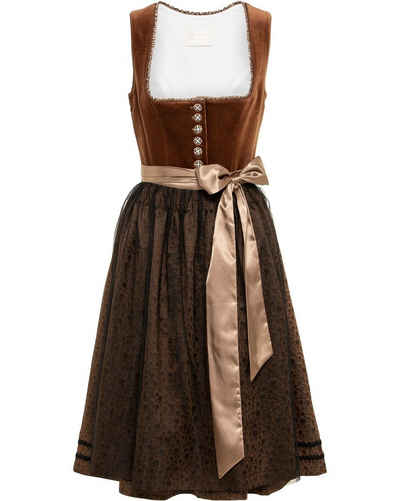 KRÜGER COLLECTION Dirndl Samt-Dirndl mit Blumenstick